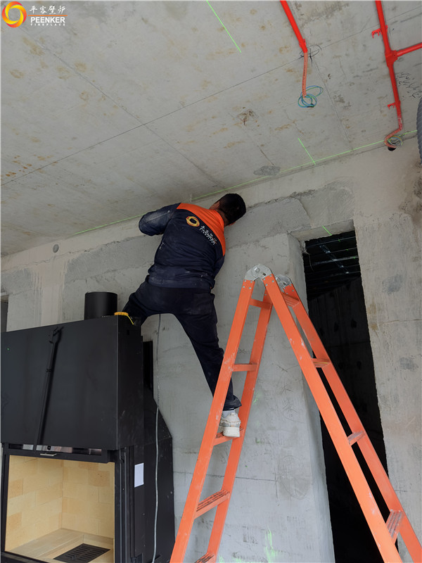 諸暨綠城玫瑰園別墅法國TOTEM F1100壁爐安裝.jpg