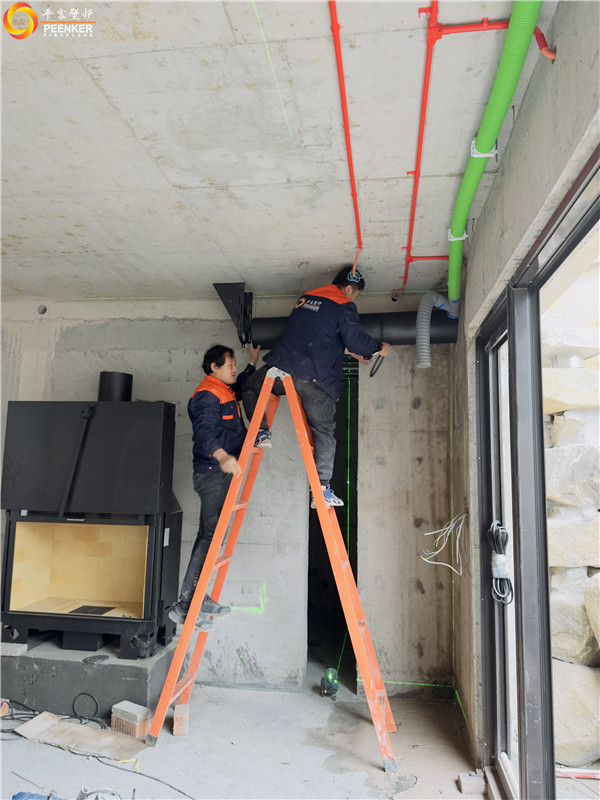 諸暨綠城玫瑰園別墅法國TOTEM F1100壁爐安裝.jpg