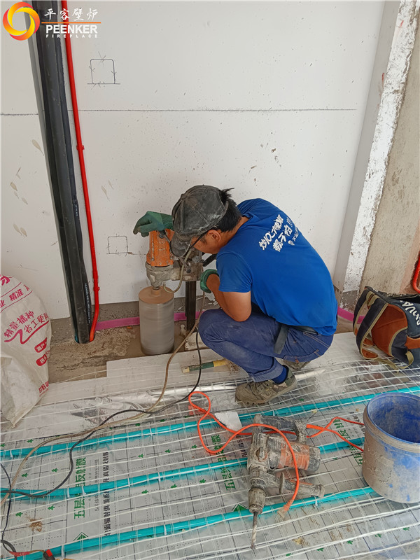 煙臺海陽別墅丹麥Morso 5660嵌入壁爐安裝.jpg