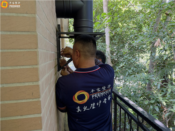 南京南山湖別墅丹麥Morso 2110鑄鐵壁爐安裝.jpg