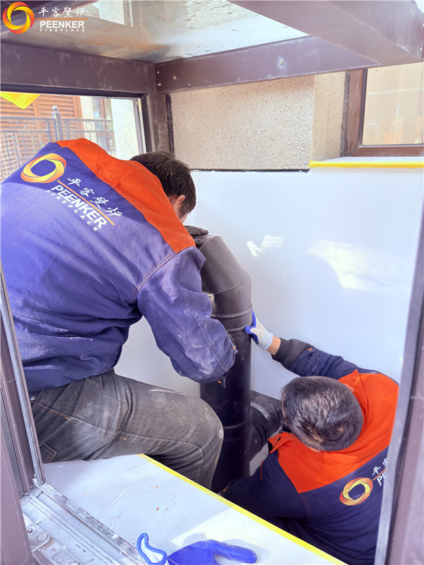 上海朱家角別墅丹麥Aduro A15壁爐安裝.jpg