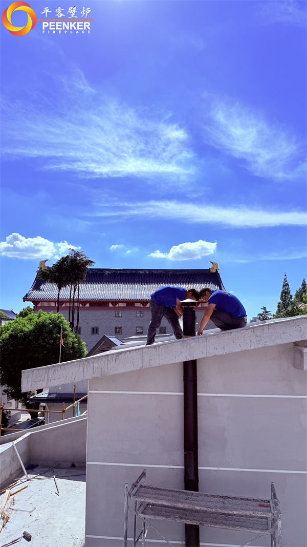 上海新虹橋別墅英國fireline壁爐煙囪安裝.jpg