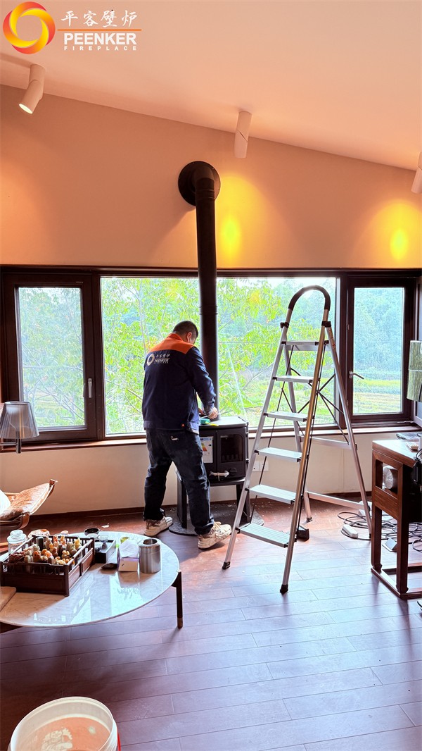 益陽自建別墅丹麥Morso 2140鑄鐵火爐安裝.jpg