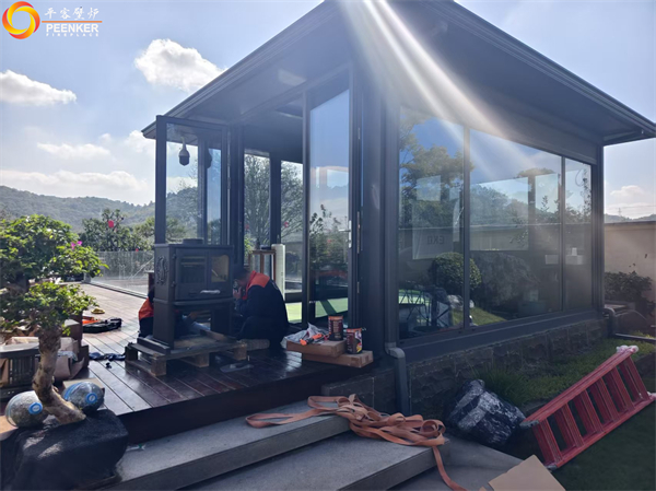 鎮江紫金7號陽光房丹麥Morso 2140壁爐安裝.jpg