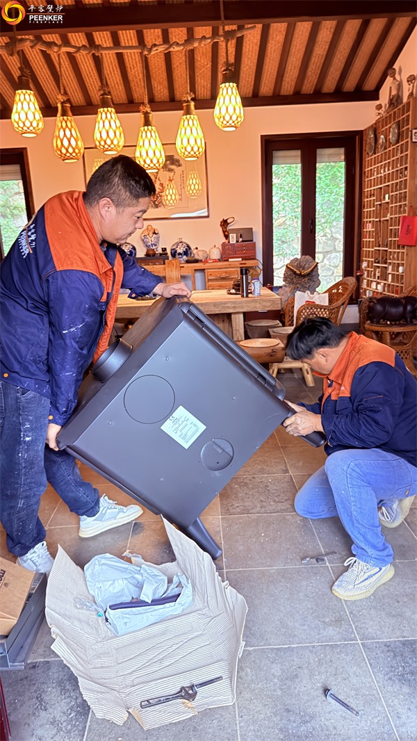 鎮江自建別墅茶室丹麥Morso 3640壁爐安裝.jpg